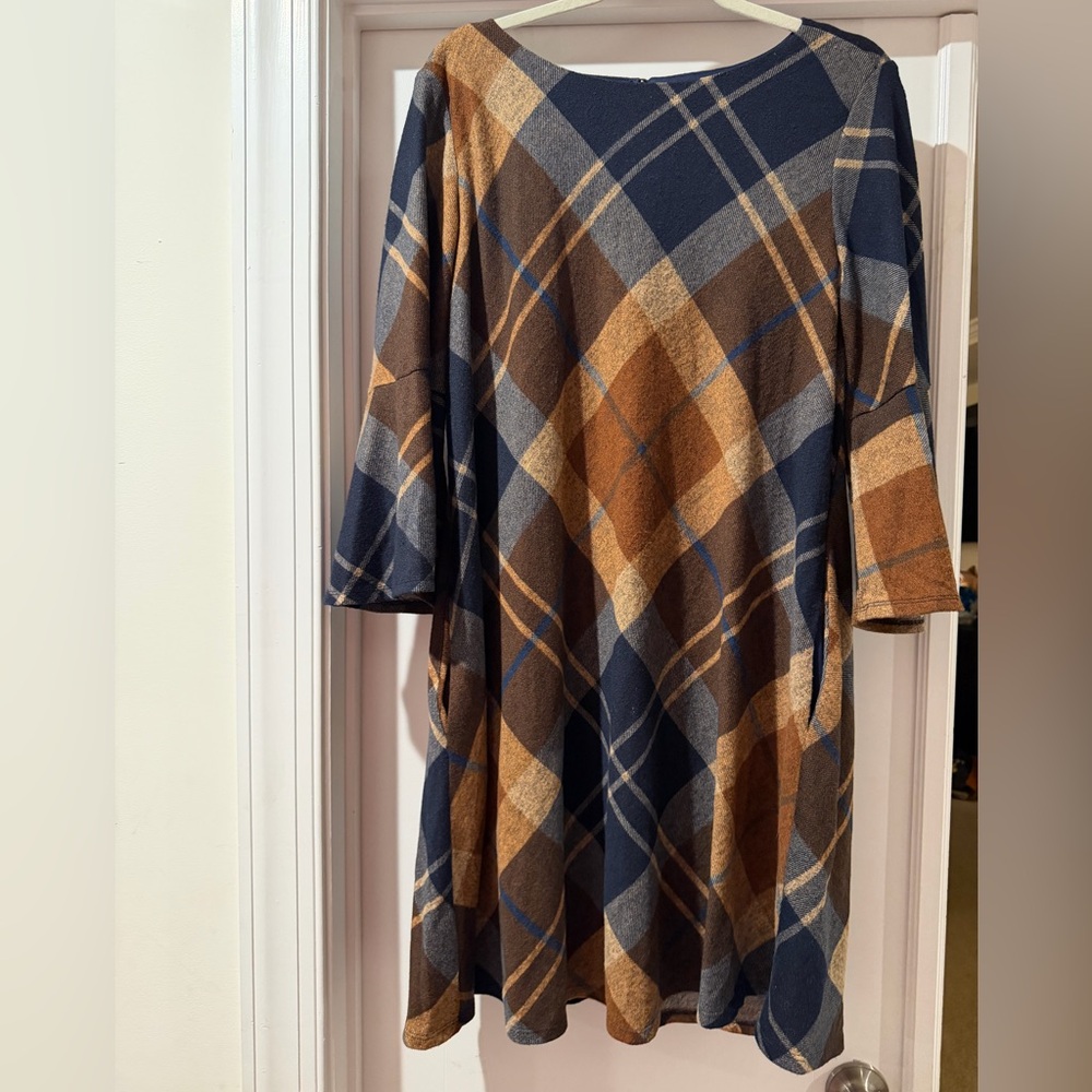Plaid Long Sleeve Dress